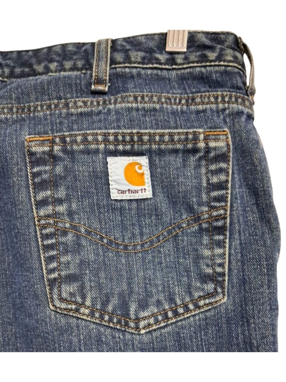 Carhartt Flannel Lined Jeans Womens Size 12 Relaxed Fit Blue Denim Cotton - Picture 6 of 10